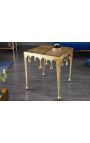 Square side table "MELTED" gold aluminum - 50 cm