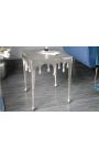 Square side table "MELTED" silver aluminum - 44 cm