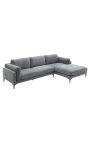 Ecksofa 295 cm BROOKE texturierte Samtgrau