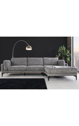 Sofa narożna 295 cm BROOKE teksturowany aksamit szary