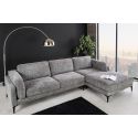 Corner sofa 295 cm BROOKE textured velvet grey