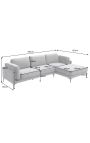 Corner sofa 295 cm BROOKE grey velvet