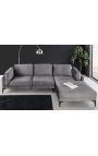 Corner sofa 295 cm BROOKE grey velvet