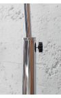 Floor lamp 170-200cm black marble base, metal silver & black shade