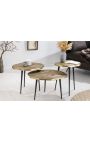 Set of 3 coffee tables "Tree" aluminum color brass 60/50/40cm