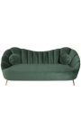 ARIT 3 seater sofa in green velvet with golden legs