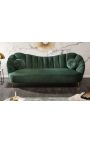 ARIT 3 seater sofa in green velvet with golden legs