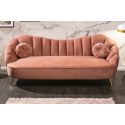 ARIT 3 personers sofa i mørk pink fløjl med gyldne ben