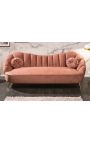 ARIT 3-Sitzer-Sofa aus dusky rosa Samt mit goldenen Beinen