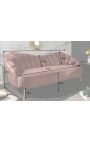 ARIT 3 seater sofa in dusky pink velvet with golden legs