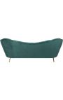 ARIT 3-seater sofa in turquoise velvet with gold legs