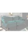 ARIT 3-persoonsbank in turquoise fluweel met gouden benen