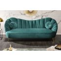 ARIT 3-persoonsbank in turquoise fluweel met gouden benen