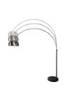 Floor lamp 170-210cm black marble base, brushed metal silver