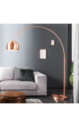 Lampe sur pied 170-210 cm en métal brossé cuivré