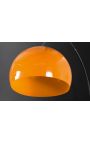 Lampe sur pied 170-205cm base en marbre blanc, abat-jour acrylique orange