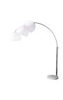 Lampe sur pied 170-205cm base en marbre blanc, abat-jour acrylique blanc