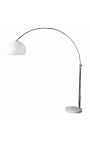 Lampa podłogowa 170-205cm biała baza marmurowa, biała lampka akrylowa