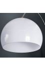 Floor lamp 170-205cm white marble base, white acrylic lampshade