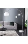 Floor lamp 170-205cm white marble base, white acrylic lampshade