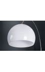 Floor lamp 170-205cm white marble base, white acrylic lampshade