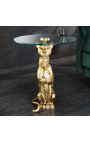 Side table "GUEPARD" of gold aluminium