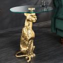 Side table "GUEPARD" of gold aluminium