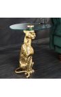 Side table "GUEPARD" of gold aluminium