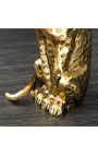 Side table "GUEPARD" of gold aluminium