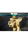 Side table "GUEPARD" of gold aluminium