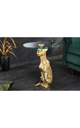 Side table &quot;GUEPARD&quot; of gold aluminium