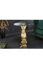 Side table "GUEPARD" of gold aluminium