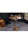 Table d'appoint "OISEAUX" en aluminium couleur laiton antique