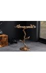 Table d'appoint "OISEAUX" en aluminium couleur laiton antique