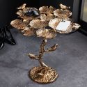 Table d'appoint "OISEAUX" en aluminium couleur laiton antique