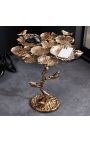 Table d'appoint "OISEAUX" en aluminium couleur laiton antique