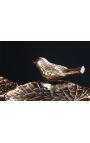 Table d'appoint "OISEAUX" en aluminium couleur laiton antique