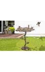 Table d'appoint "OISEAUX" en aluminium couleur laiton antique