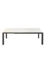 Meal table "CARRY" grey steel and top ceramic marble white 180-240