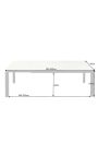 Meal table "CARRY" grey steel and top ceramic marble white 180-240