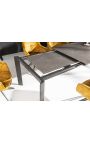 Meal table "CARRY" grey steel and top ceramic concrete appearance 180-240