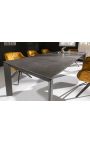 Meal table "CARRY" grey steel and top ceramic concrete appearance 180-240