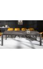 Meal table "CARRY" grey steel and top ceramic concrete appearance 180-240