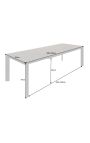 Meal table "CARRY" grey steel and top ceramic concrete appearance 180-240