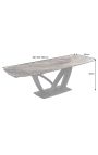 Dining table "LESARCS" black steel, top ceramic marble taupe 180-220-260cm