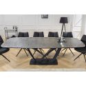 Dining table "LESARCS" black, top ceramic marble grey