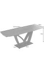 Dining table "LESARCS" black, top ceramic marble grey