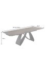 Dining table "GETS" black steel, top ceramic rusty effect 180-220-260cm