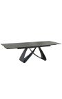 Dining table "GETS" black steel, top ceramic rusty effect 180-220-260cm