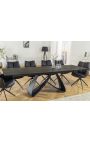 Dining table "GETS" black steel, top ceramic rusty effect 180-220-260cm